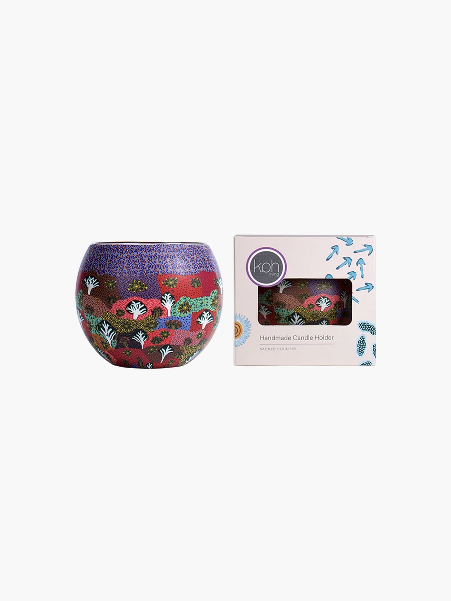Aboriginal Bush Medicine Tealight Candle Holder - Koh Living
