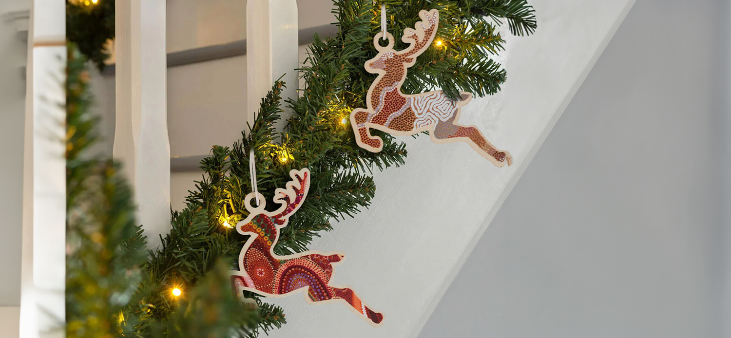 Eco friendly Christmas Decorations for 2023 presented hanging by Koh Living
