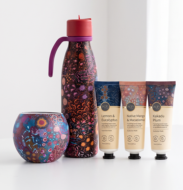 Gifts Under $50 from Koh Living: Blue Aboriginal Design Candle Holder 