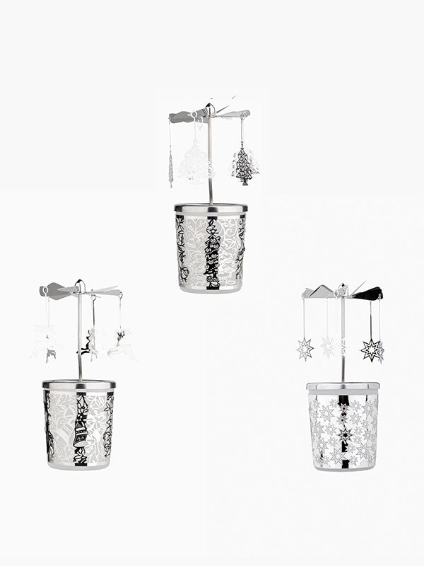 Christmas Carousel Candle Holders gift set