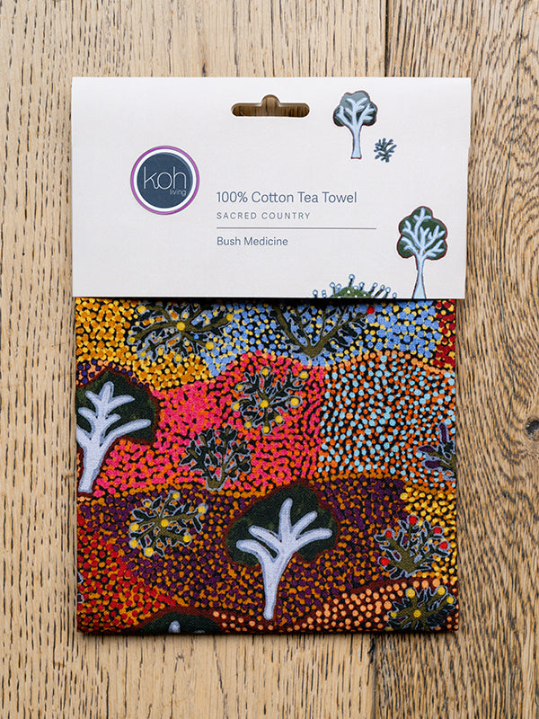 Aboriginal Bush Medicine Cotton Tea Towel