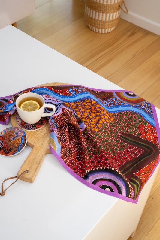 Aboriginal Our Country Cotton Tea Towel
