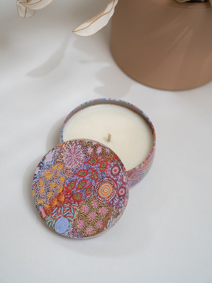 Aboriginal Scented Native Mango &amp; Macadamia Candle Tin