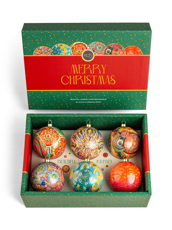 Aboriginal Beautiful Journey 6Pack Baubles