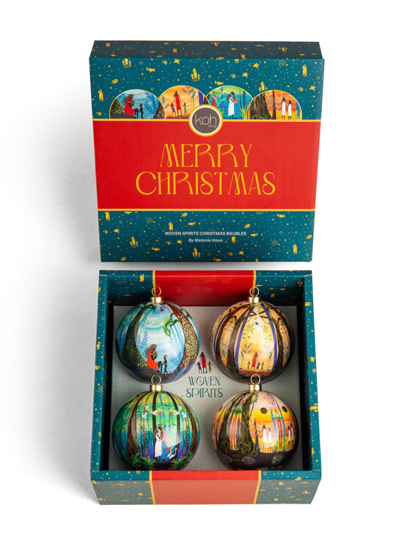 Aboriginal Woven Spirits 4Pack Baubles