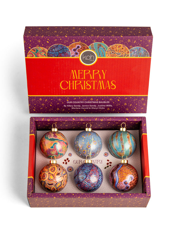 Aboriginal Our Country 6Pack Mini Baubles