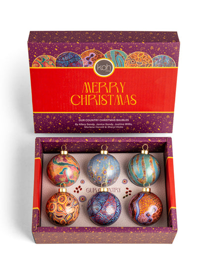 Aboriginal Our Country 6Pack Mini Baubles