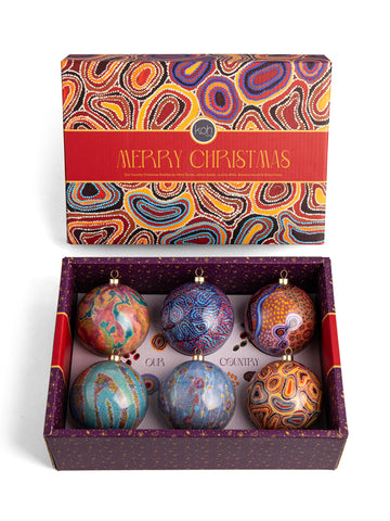 Aboriginal Our Country 6Pack Baubles 2026
