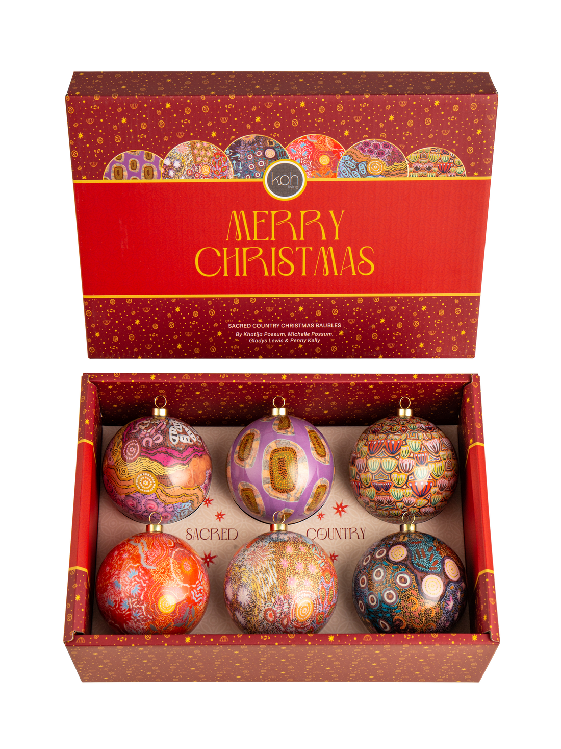 Aboriginal Sacred Country 6Pack Baubles