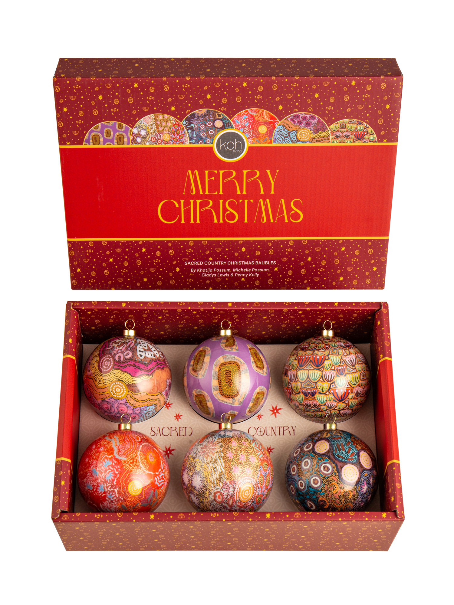 Aboriginal Sacred Country 6Pack Baubles