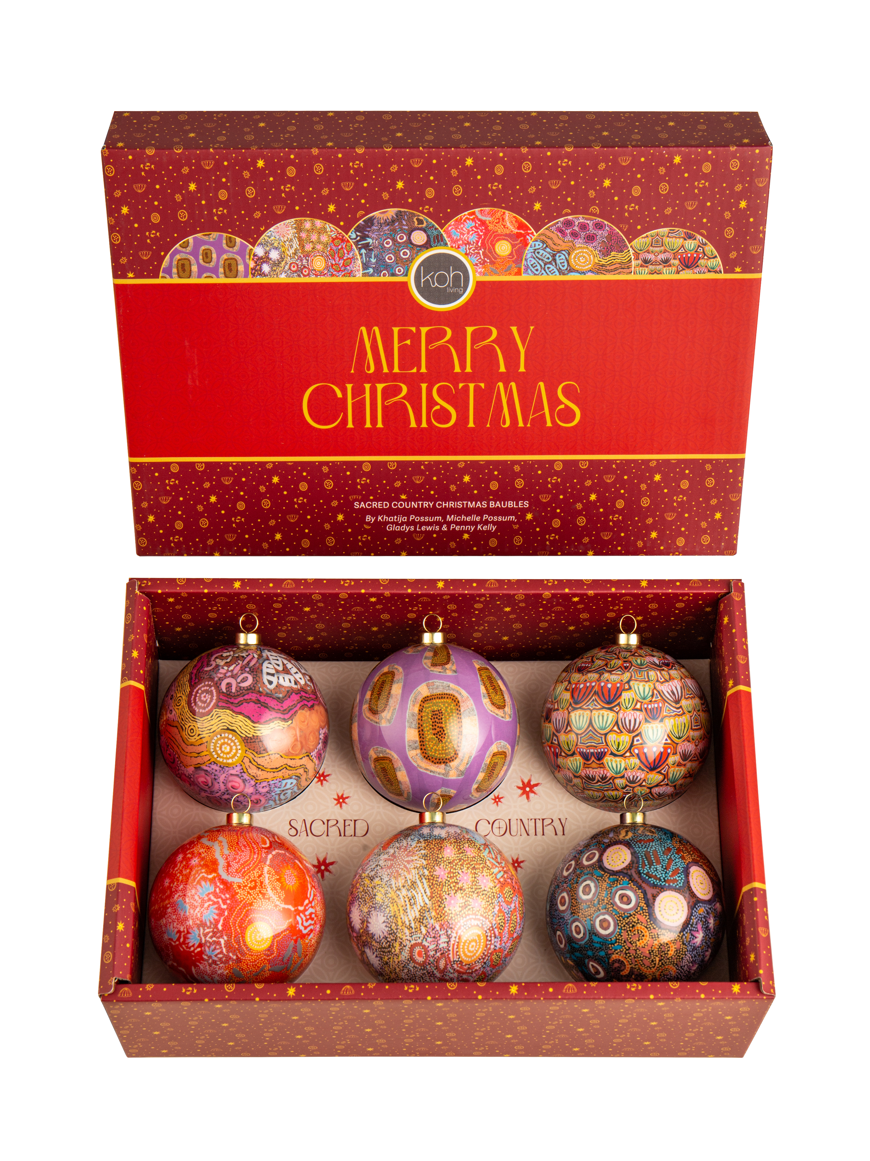 Aboriginal Sacred Country 6Pack Baubles
