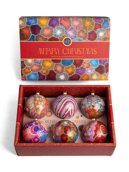 Aboriginal Sacred Country 6Pack Baubles 2026