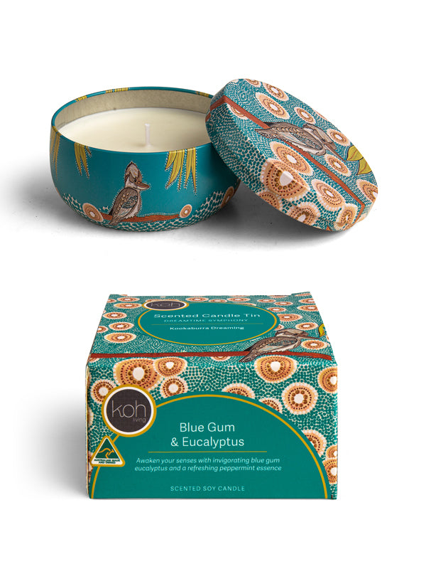 Aboriginal Scented Blue Gum Eucalyptus Candle Tin