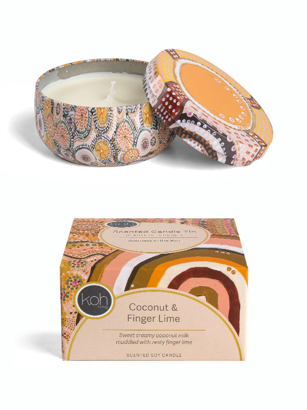 Aboriginal Scented Coconut &amp; Finger Lime Candle Tin