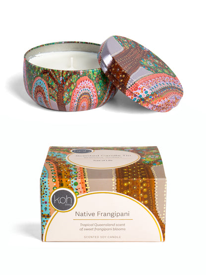 Aboriginal Scented Native Frangipani Candle Tin