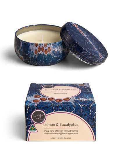 Aboriginal Scented Lemon &amp; Eucalyptus Candle Tin