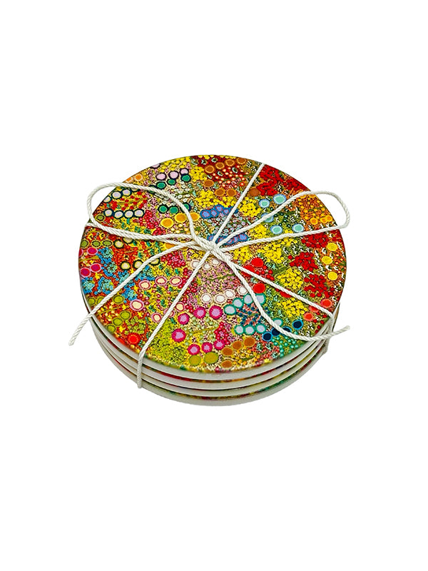 Aboriginal Wild Flowers 4Pack Coaster