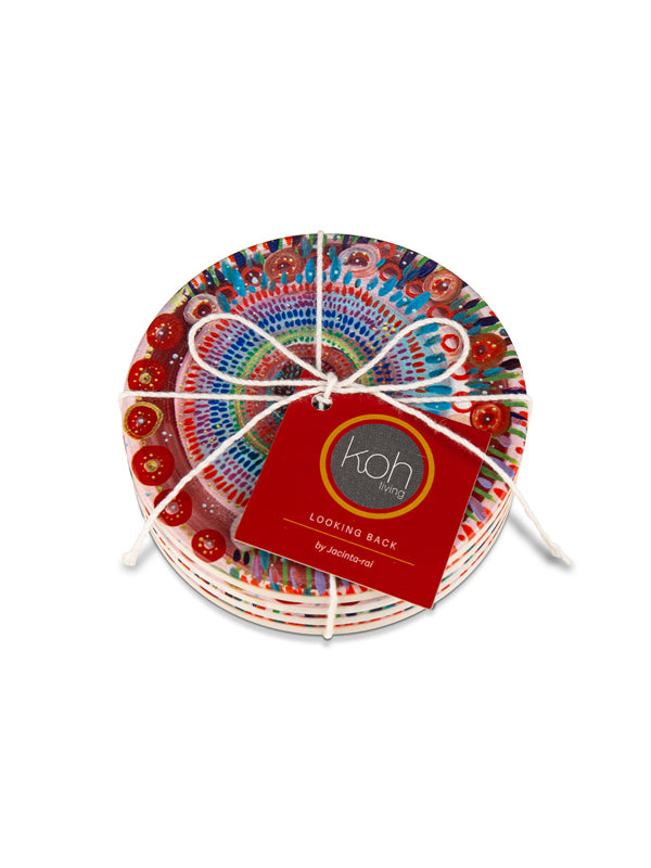 Aboriginal Looking Back 4Pack Coaster