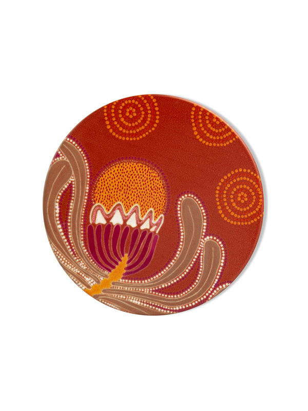 Aboriginal Banksia Ceramic Coaster