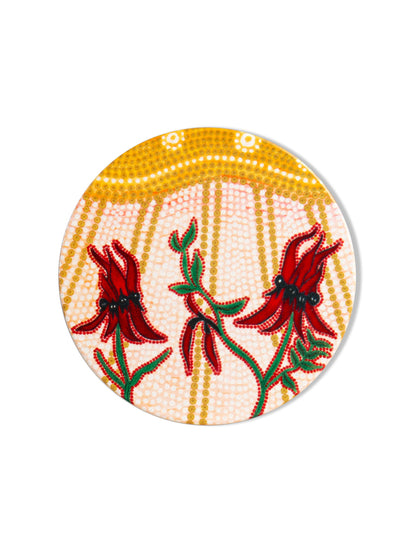 Aboriginal Desert Pea Ceramic Coaster