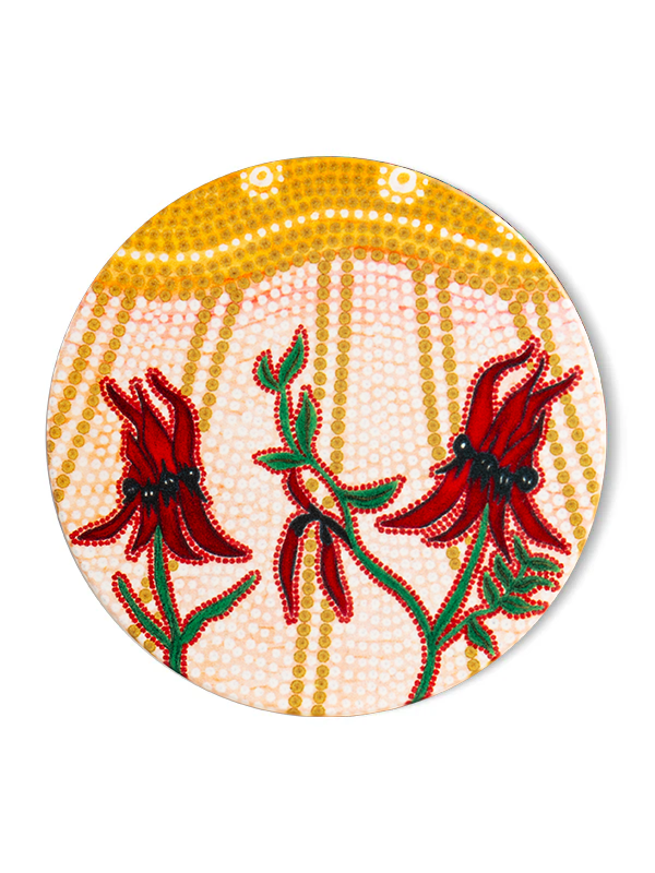 Aboriginal Desert Pea Ceramic Coaster