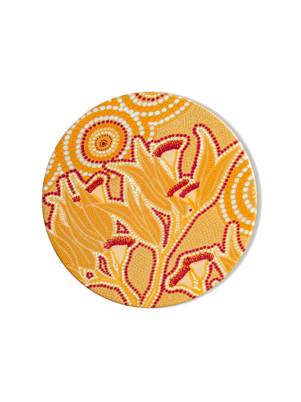 Aboriginal Flowering Gum Ceramic Coaster