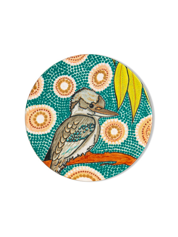 Aboriginal Kookaburra Ceramic Coaster