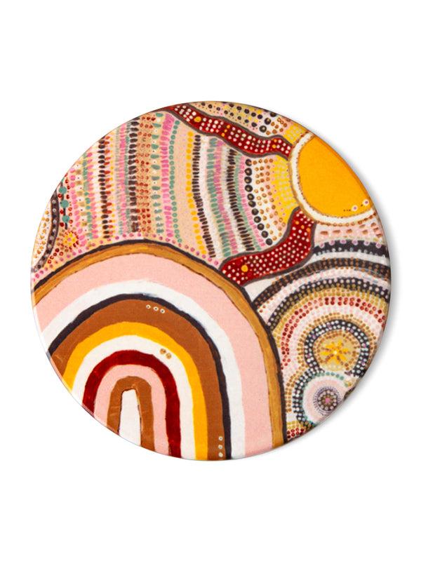 Aboriginal Journeys In The Sun Ceramic Coaster