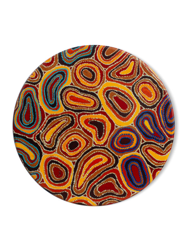 Aboriginal Dry Waterholes Ceramic Coaster