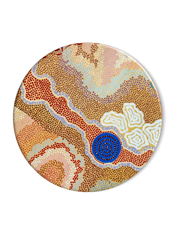 Aboriginal Salt Water Lake Ceramic Coaster