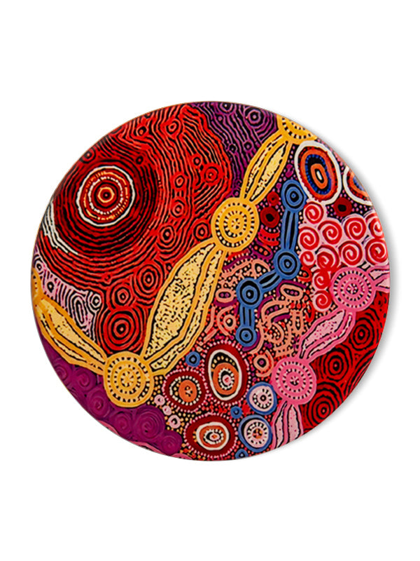 Aboriginal Waterhole Dreaming Ceramic Coaster