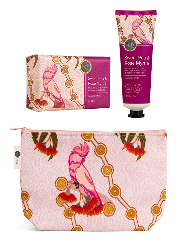 Aboriginal Sweet Pea &amp; Rose Myrtle Hand &amp; Body Gift Set