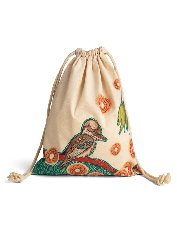 Aboriginal Kookaburra Cotton Bag 29cm