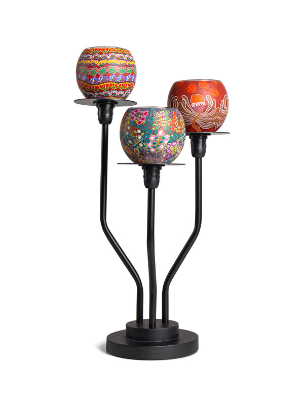 Aboriginal Dreamtime Blooms 3Tier Display Lamp Bundle 45cm