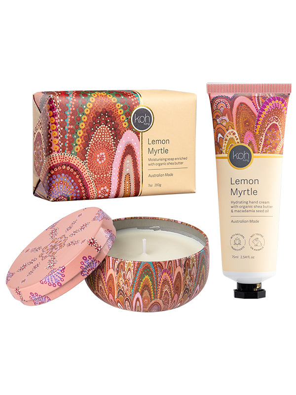 pampering gift sets for her featuring Australian lemon myrtle