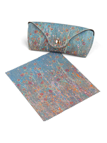 Aboriginal Morning Mist Glasses Case with Snap Button and Lens Cleaner Set