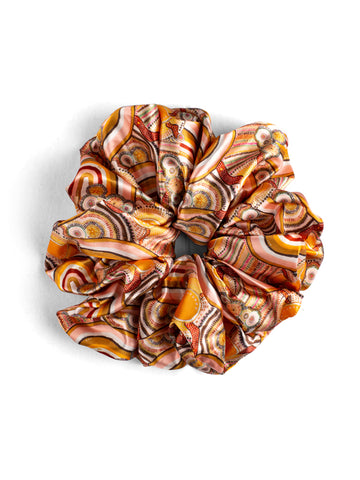 Aboriginal Journeys in the Sun Hair Scrunchie Large