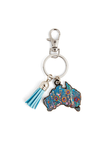 Aboriginal Morning Mist Australia Keyring
