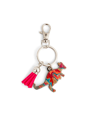 Aboriginal Pilbara Creeks Kangaroo Keyring