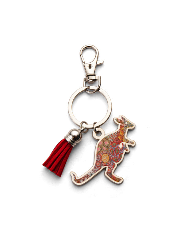 Aboriginal Grandmother's Country Kangaroo Keyring