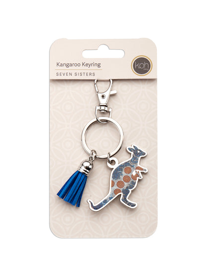 Aboriginal Seven Sisters Kangaroo Keyring