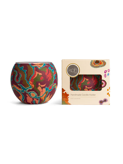 Aboriginal Pilbara Creeks Tealight Candle Holder