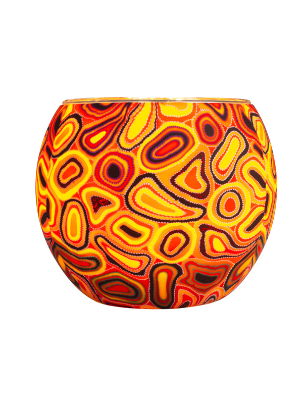 Aboriginal Dry Waterholes Tealight Candle Holder