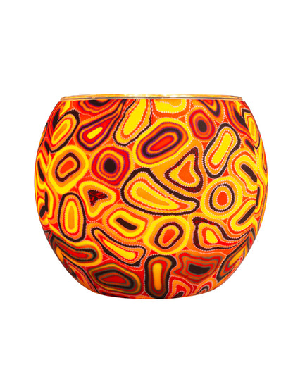 Aboriginal Dry Waterholes Tealight Candle Holder