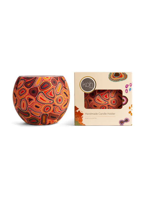 Aboriginal Dry Waterholes Tealight Candle Holder