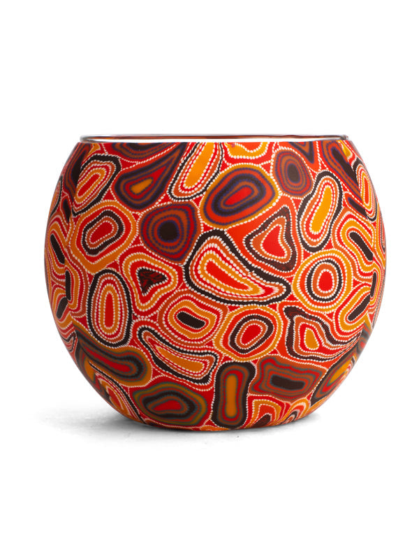 Aboriginal Dry Waterholes Tealight Candle Holder