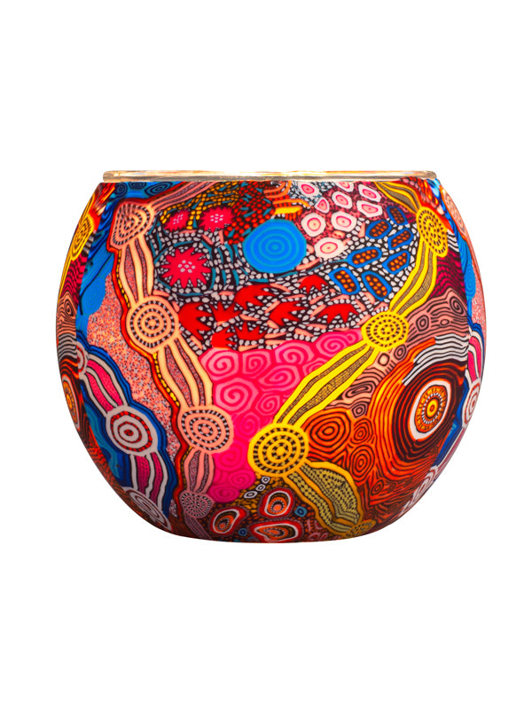Aboriginal Waterhole Dreaming Tealight Candle Holder