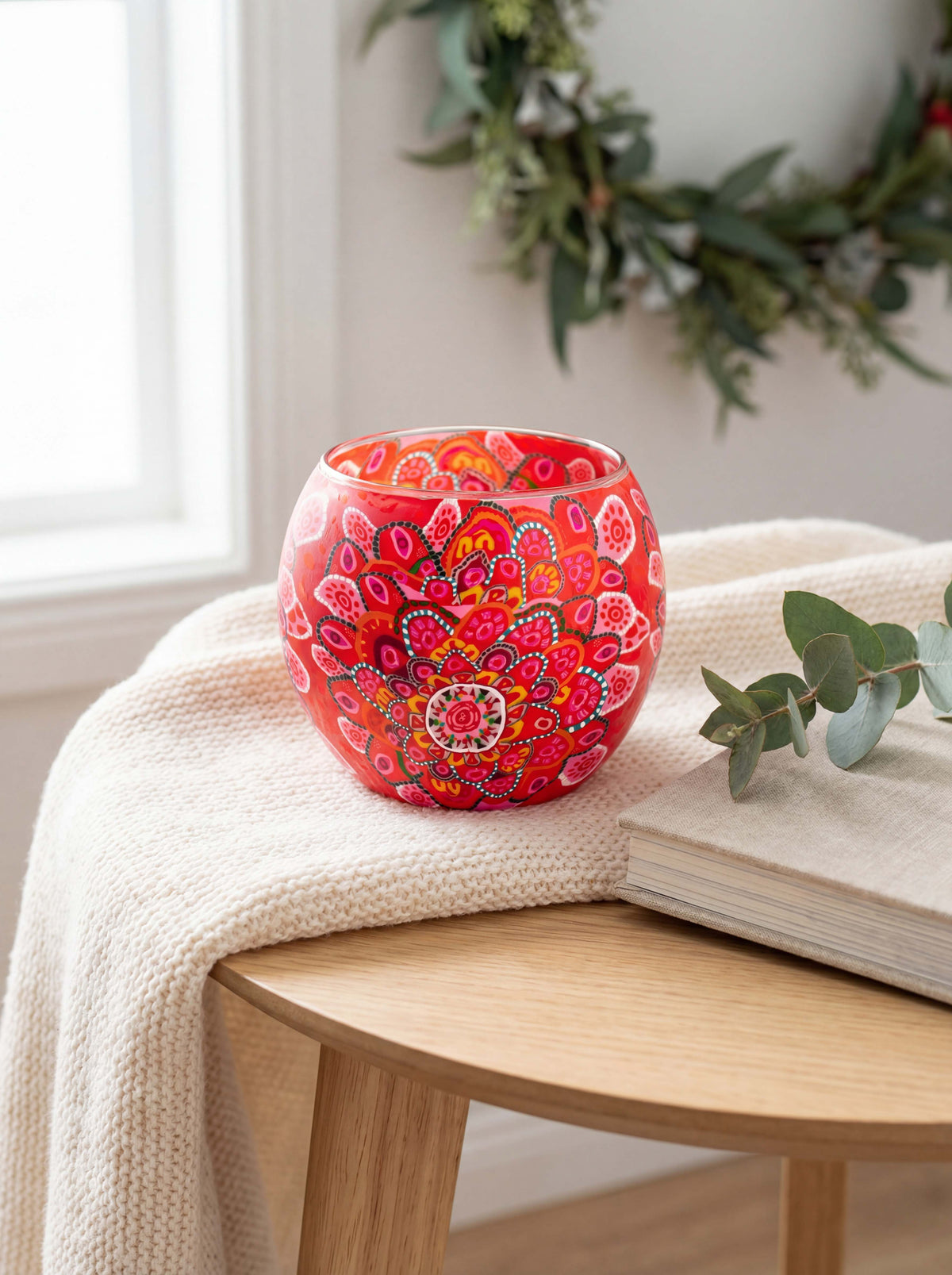 Aboriginal Gathering of Hearts Tealight Candle Holder