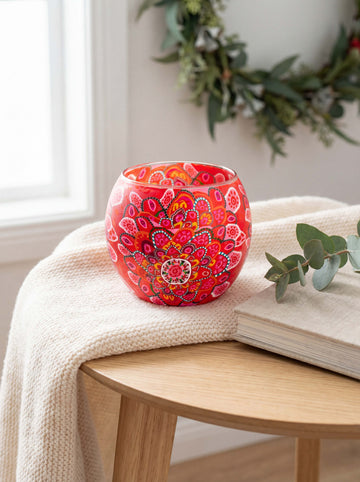 Aboriginal Gathering of Hearts Tealight Candle Holder