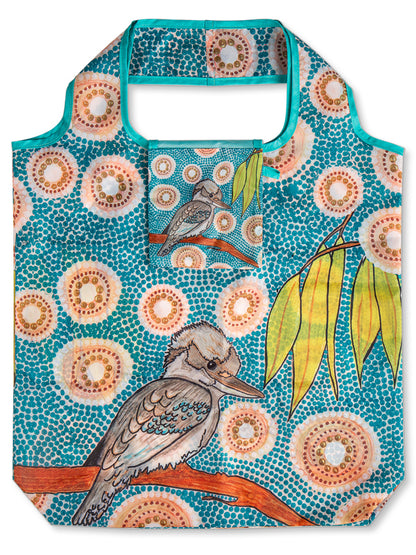 Aboriginal Kookaburra Recycled Plastic Bottle Bag 45cm